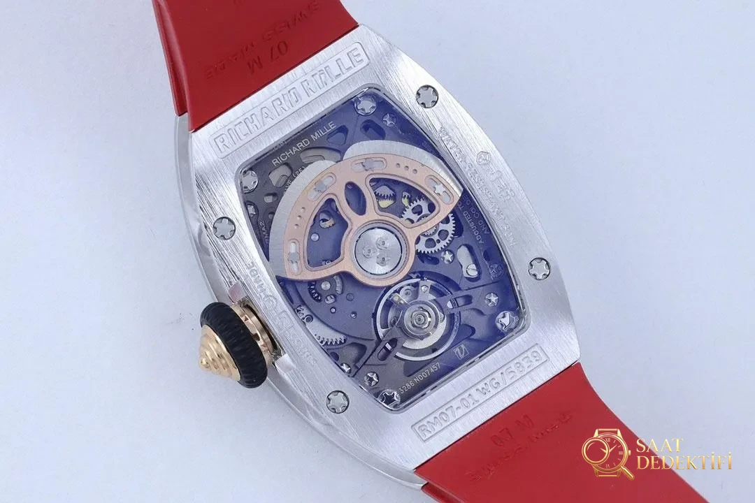 [Richard Mille RM07-1 Kırmızı Dudak - Siyah Dudak Serisi-Bilekte Açan Mekanik Gül] - Balans Çarkı ve Zemberek Aksamı