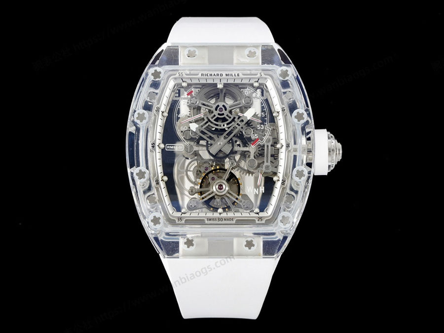 Richard Mille RM56-01 5601 Şeffaf Kasa (Beyaz) Tourbillon Saat İncelemesi — 1. fotoğraf