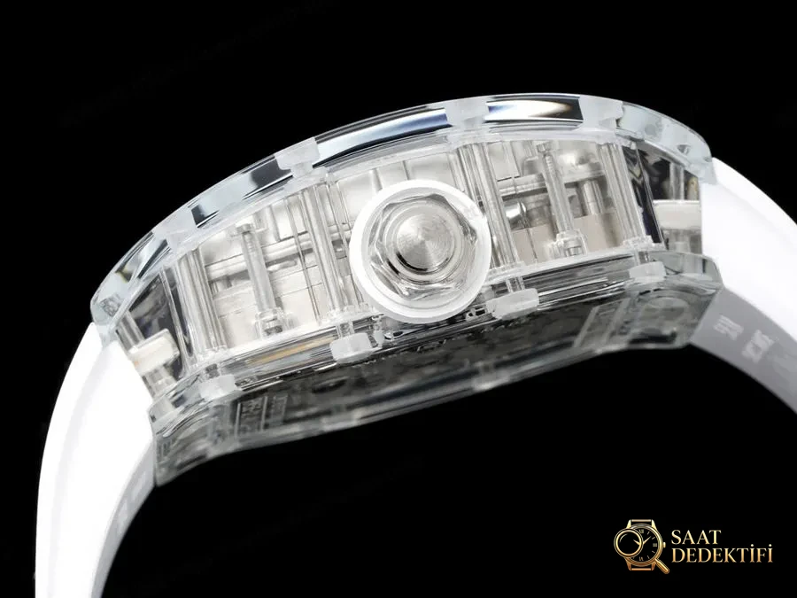 Richard Mille RM56-01 5601 Şeffaf Kasa (Beyaz) Tourbillon Saat İncelemesi - Makro Kadran ve İndeks İşçiliği