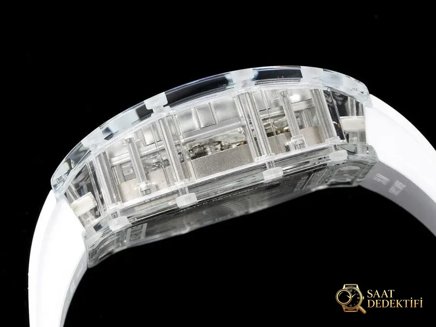 Richard Mille RM56-01 5601 Şeffaf Kasa (Beyaz) Tourbillon Saat İncelemesi - Klips Kilidi ve Lazer Damgalar