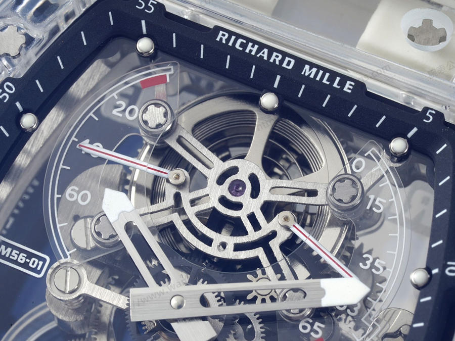 Richard Mille RM56-01 5601 şeffaf kasa (mavi) tourbillon saat incelemesi — 4. fotoğraf