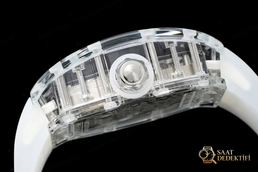 Richard Mille RM56-01 5601 şeffaf kasa (mavi) tourbillon saat incelemesi - Makro Kadran ve İndeks İşçiliği