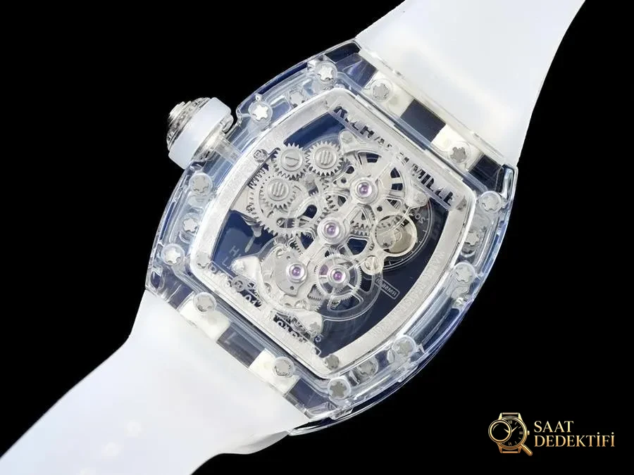 Richard Mille RM56-01 5601 şeffaf kasa (mavi) tourbillon saat incelemesi - Fosfor ve Super-LumiNova Gece Görünümü