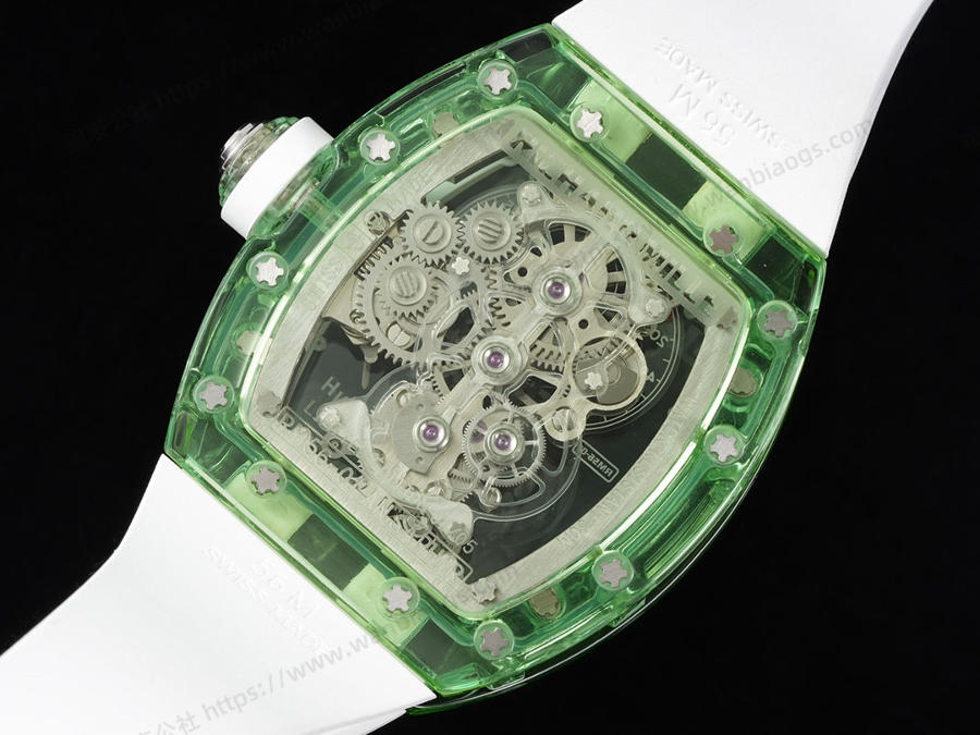 Richard Mille RM56-01 5601 Şeffaf Kasa (Yeşil) Tourbillon Saat İncelemesi — 9. fotoğraf
