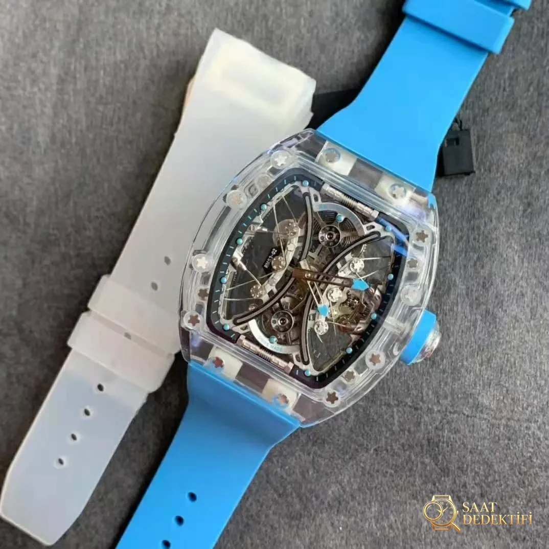 Şeffaf Kauçuk Kayışlı Replika Richard Mille RM 053-02