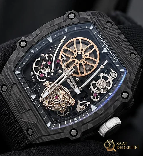 RM27-05 skeleton mekanizma — flying tourbillon ve açık dişli mimarisi