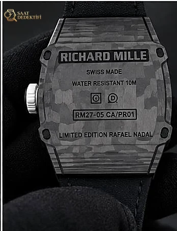 RM27-05 arka kapak — Richard Mille, Swiss Made, Limited Edition Rafael Nadal