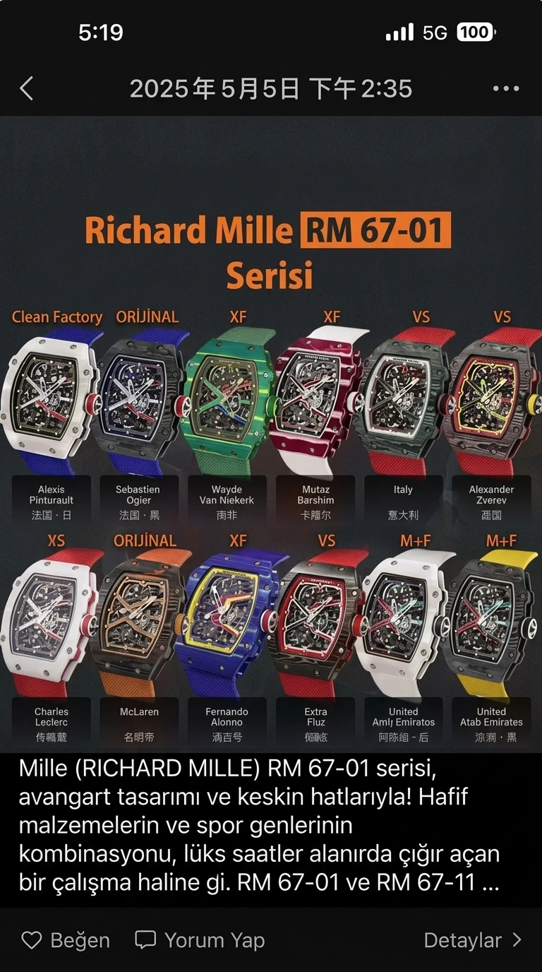 RM67-02 McLaren [Richard Mille RM67-02 V3 Nihai Replika Versiyonu] tanıtıldı! - Arka Kapak ve Mekanizma Detayı