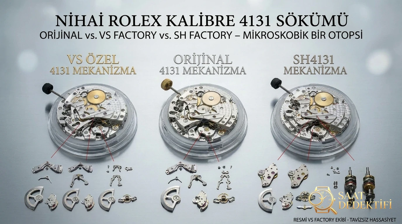 Nihai Rolex Caliber 4131 Teardown'u: Orijinal vs VS Factory vs SH Factory – Mikroskobik Bir Saatçilik Otopsisi - görsel 1