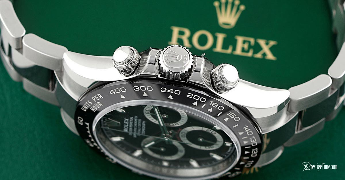 rolex daytona 116500ln siyah itme butonları ve kurma kolu