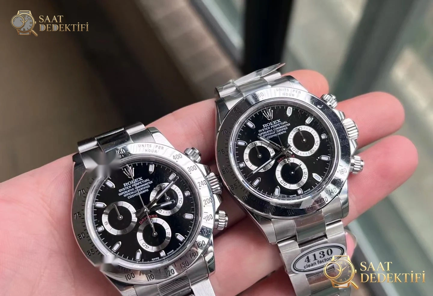 Rolex Daytona 116500LN Çelik Kasa Orijinal vs Dandong 4130 Karşılaştırması - Makro Laboratuvar ve Detay İncelemesi