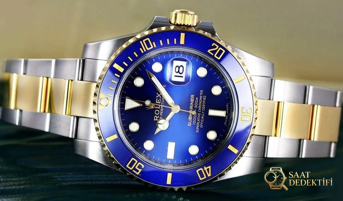 rolex sub iki renk mavi kadran