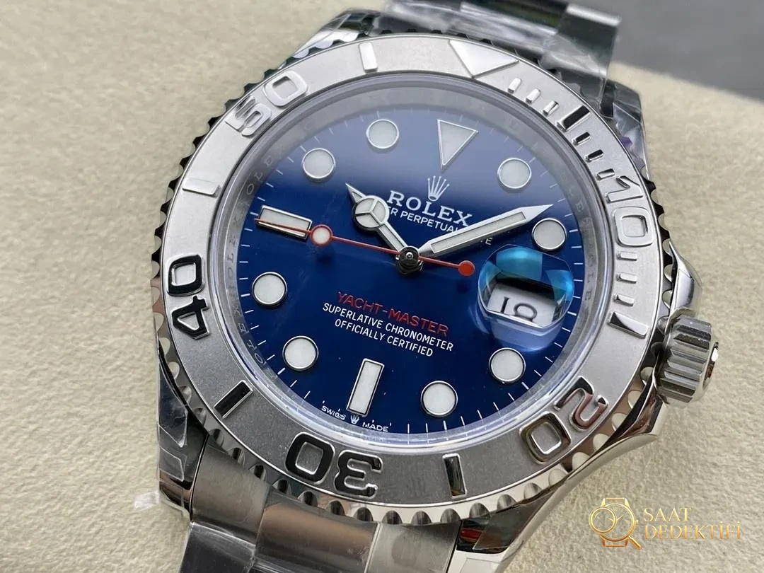Rolex VS Factory gri Yacht-Master / mavi Yacht-Master Dandong 3235 mekanizması nasıl doğru ayırt edilir? - Makro Kadran ve İndeks İşçiliği