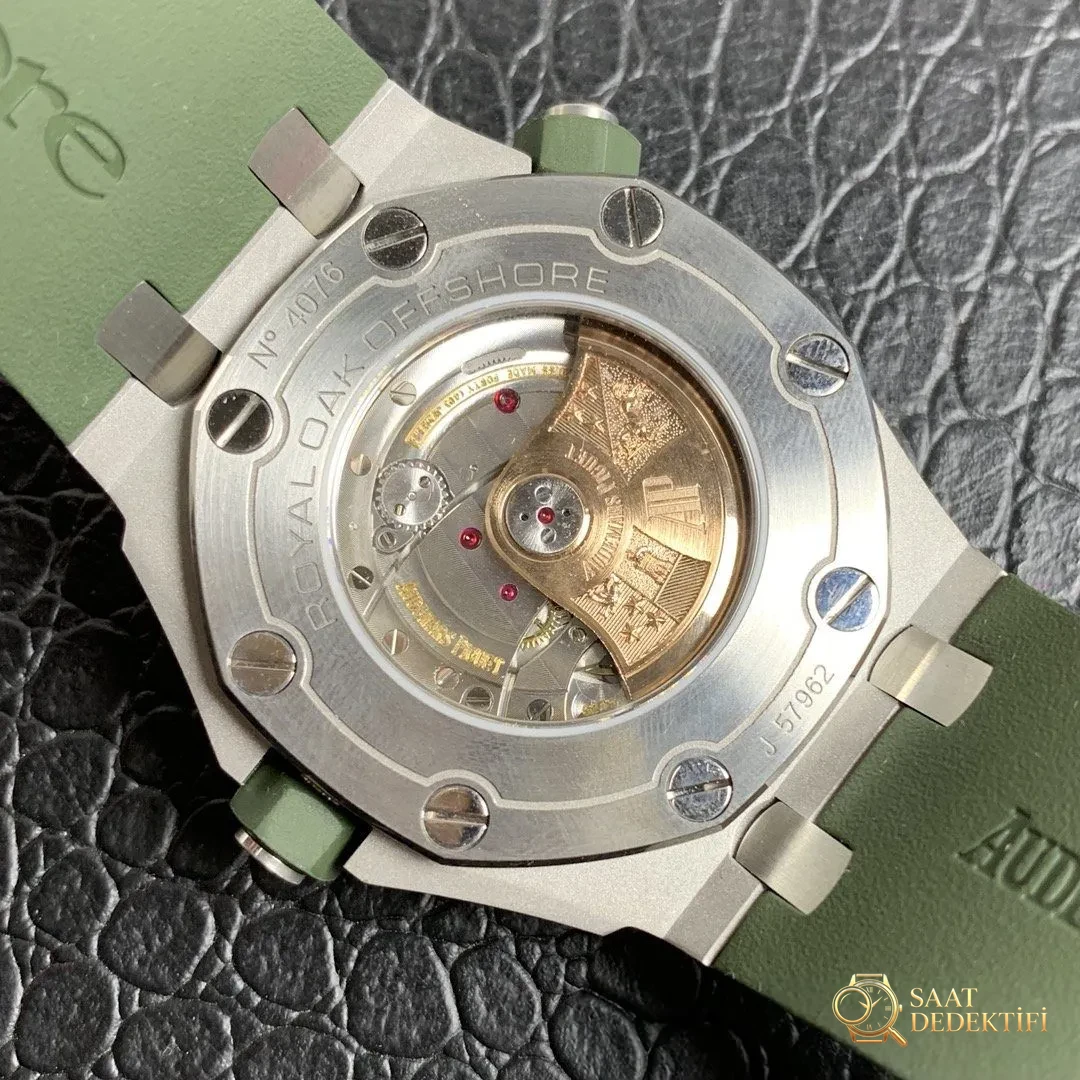 Royal Oak Offshore JF15710 Askeri Yeşil Replika Saat Gerçek Çekim İncelemesi - Bilekte Duruş ve Kasa Orantısı