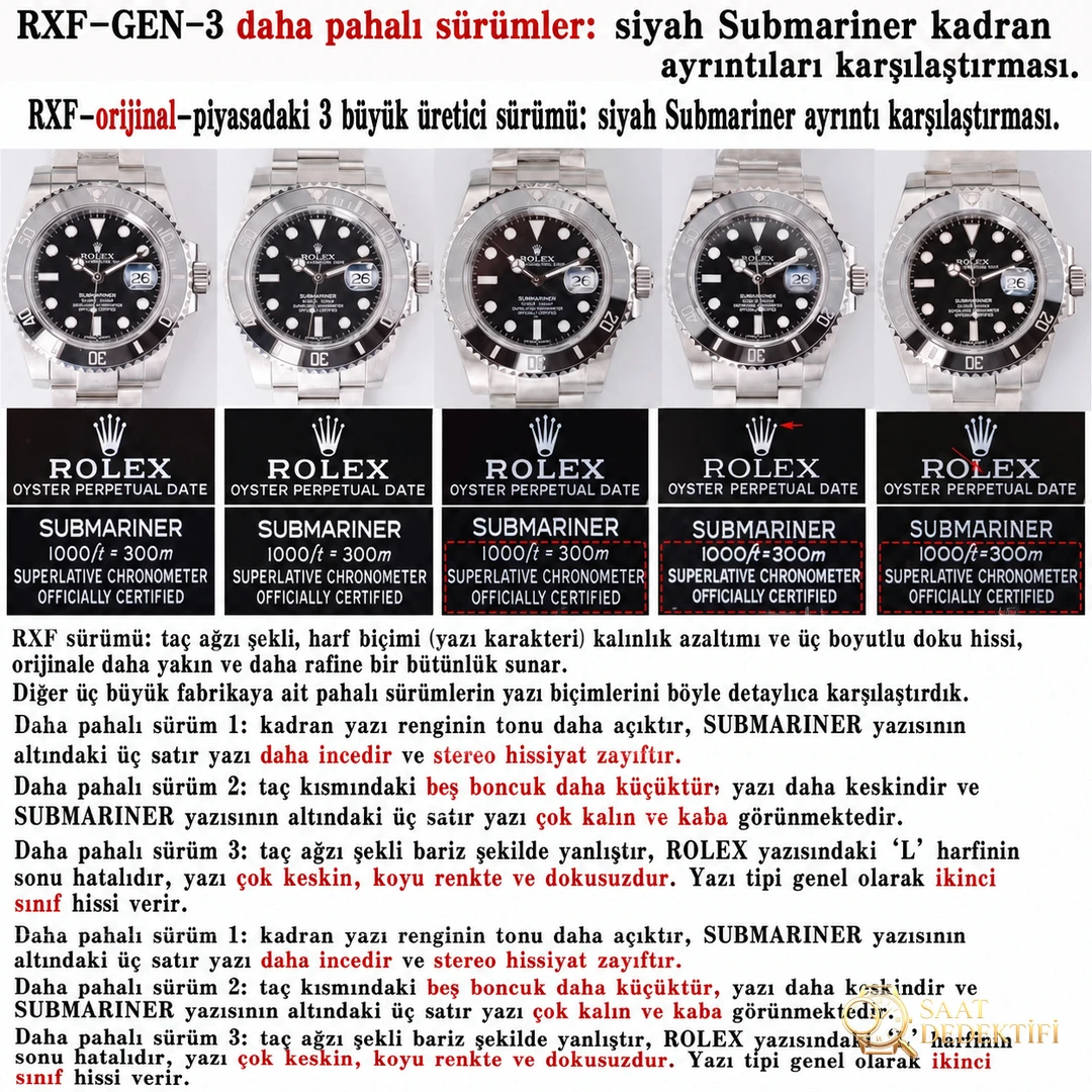 Examen comparatif : Montre de plongée à cadran noir RXF Factory Rolex Submariner Black Water Ghost série 116610LN-97200 - Ressort principal du mouvement et détails du balancier