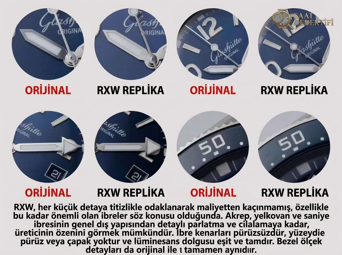 RXW Factory Glashütte Original SeaQ Tarihli Dalgıç Orijinal Karşılaştırması - Makro Laboratuvar ve Detay İncelemesi