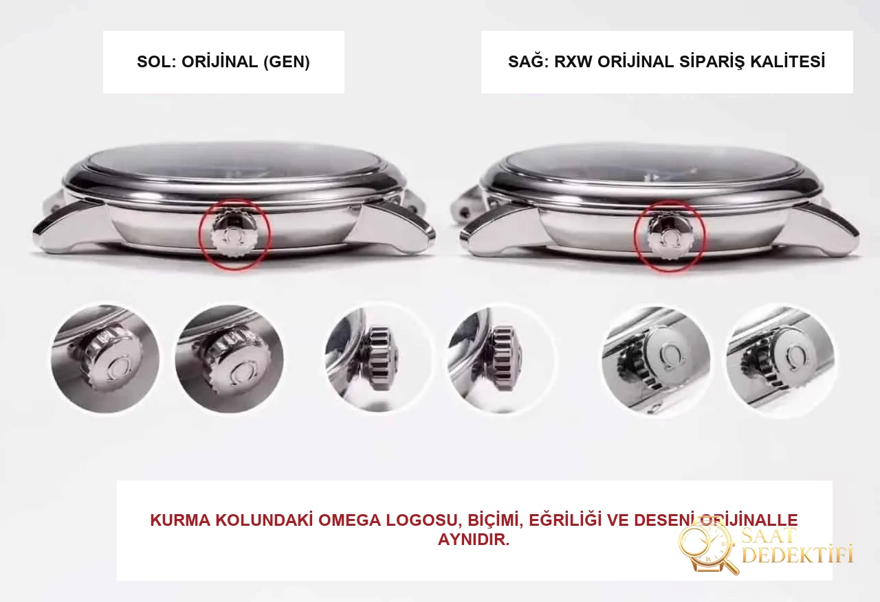 RXW Factory Omega De Ville serisi Orbis anma modeli 424.10.40.20.03.003 gerçek-replika karşılaştırması incelemesi - Klips Kilidi ve Lazer Damgalar