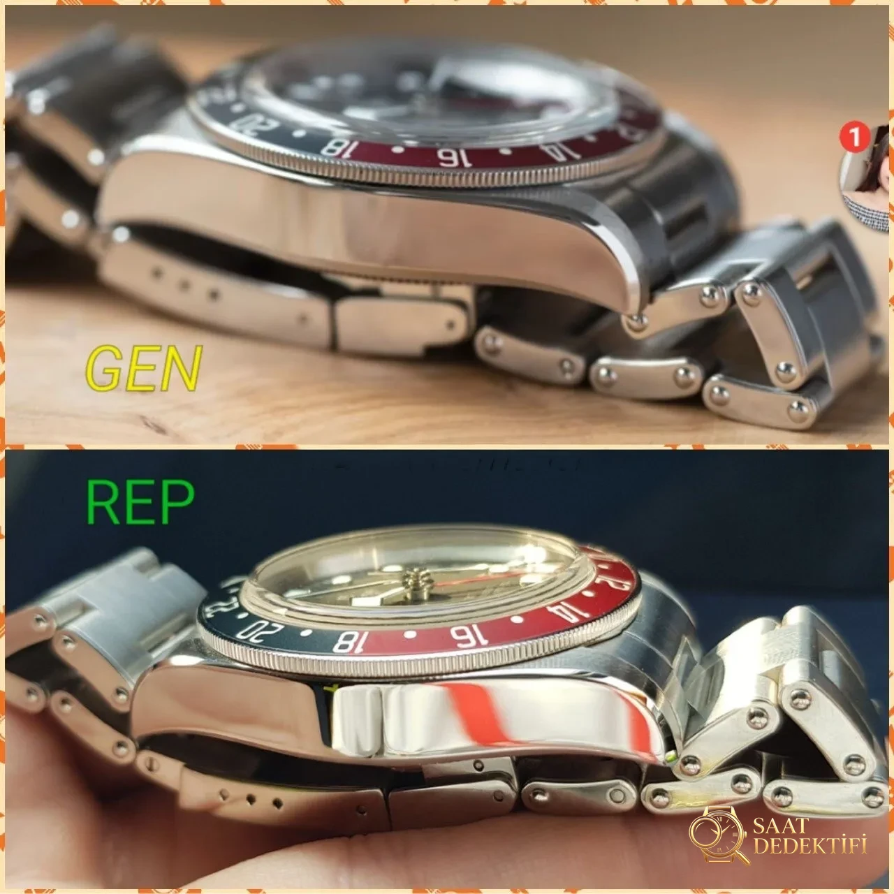 Saat dostumuzun paylaşımı: ZF Factory Tudor Black Bay kırmızı-mavi cola bezel M79830 Greenwich GMT Basel World 2018 replika saat - orijinal karşılaştırmalı incelemesi - Klips Kilidi ve Lazer Damgalar