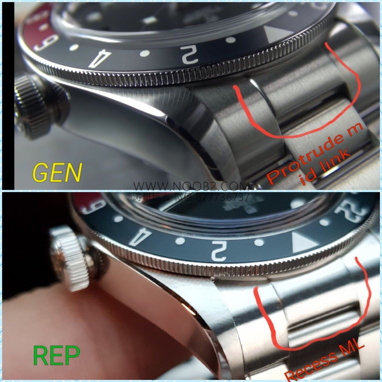Saat dostumuzun paylaşımı: ZF Factory Tudor Black Bay kırmızı-mavi cola bezel M79830 Greenwich GMT Basel World 2018 replika saat - orijinal karşılaştırmalı incelemesi — 8. fotoğraf
