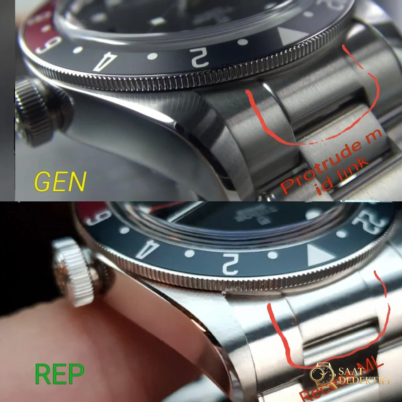Saat dostumuzun paylaşımı: ZF Factory Tudor Black Bay kırmızı-mavi cola bezel M79830 Greenwich GMT Basel World 2018 replika saat - orijinal karşılaştırmalı incelemesi - Bilekte Duruş ve Kasa Orantısı