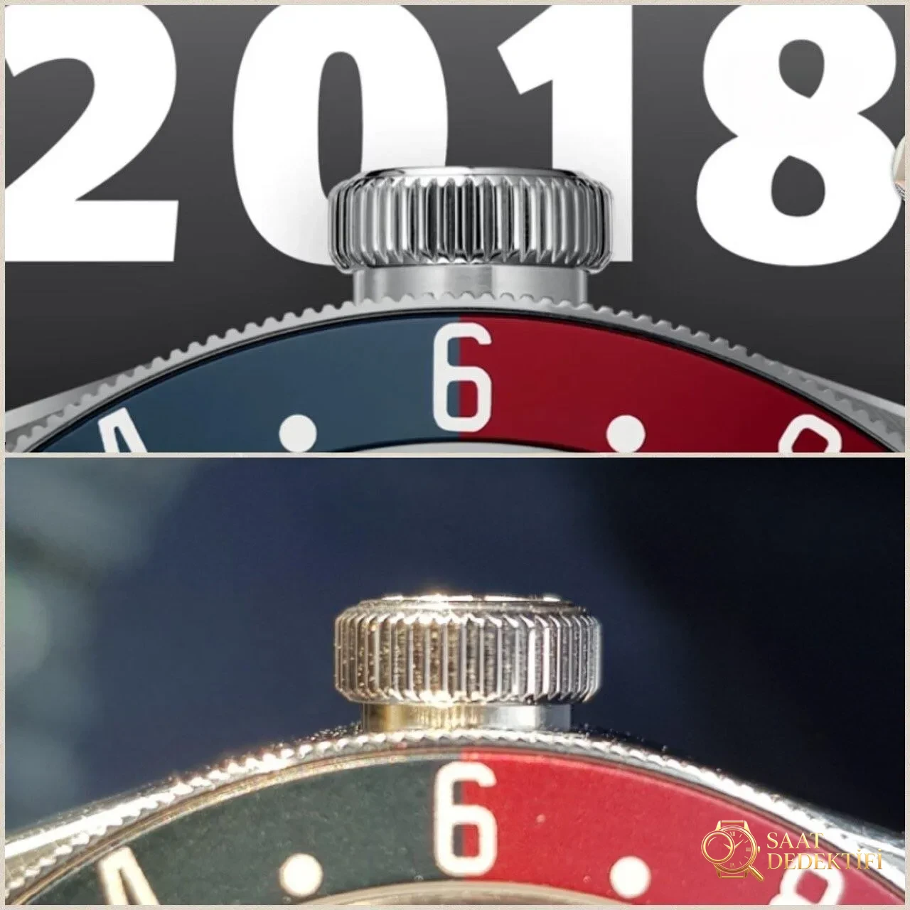 Saat dostumuzun paylaşımı: ZF Factory Tudor Black Bay kırmızı-mavi cola bezel M79830 Greenwich GMT Basel World 2018 replika saat - orijinal karşılaştırmalı incelemesi - Yan Profil ve Kordon Bağlantısı