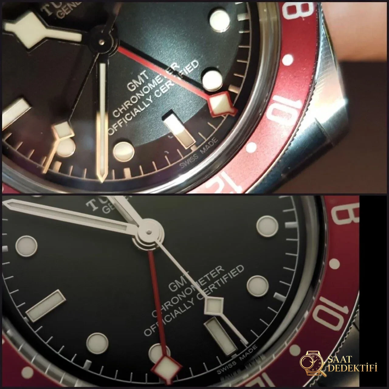 Saat dostumuzun paylaşımı: ZF Factory Tudor Black Bay kırmızı-mavi cola bezel M79830 Greenwich GMT Basel World 2018 replika saat - orijinal karşılaştırmalı incelemesi - Kasa Çeliği ve Polisaj Kalitesi