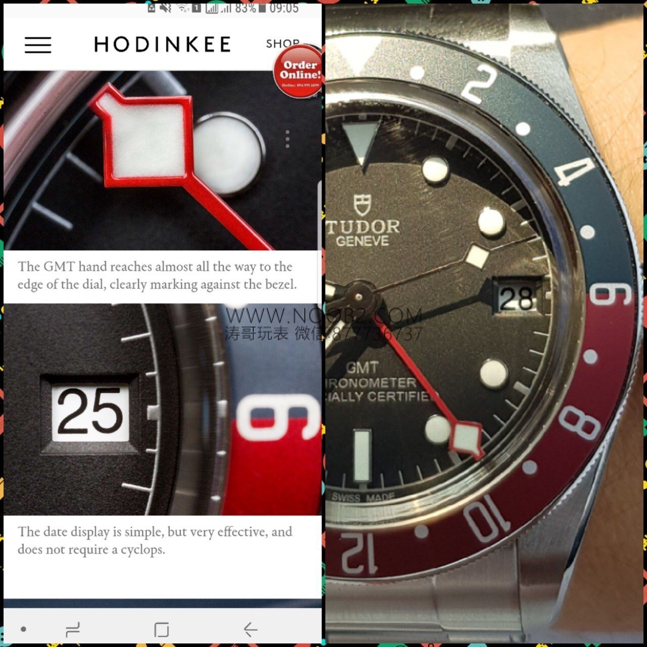 Saat dostumuzun paylaşımı: ZF Factory Tudor Black Bay kırmızı-mavi cola bezel M79830 Greenwich GMT Basel World 2018 replika saat - orijinal karşılaştırmalı incelemesi — 14. fotoğraf