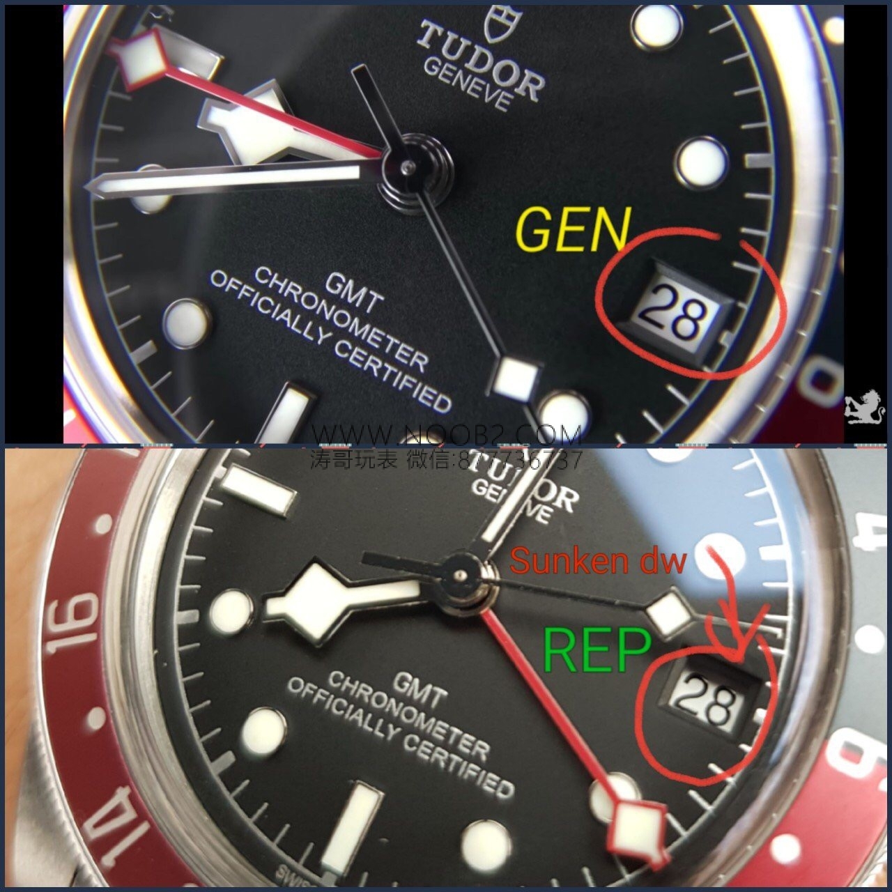 Saat dostumuzun paylaşımı: ZF Factory Tudor Black Bay kırmızı-mavi cola bezel M79830 Greenwich GMT Basel World 2018 replika saat - orijinal karşılaştırmalı incelemesi — 15. fotoğraf