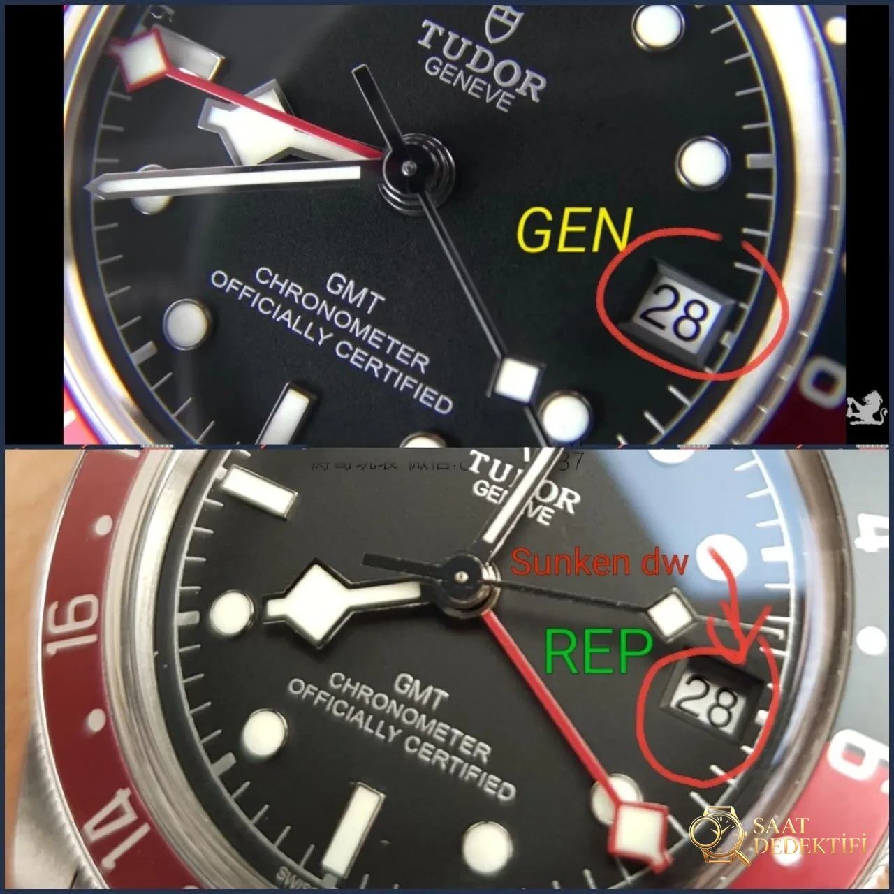 Saat dostumuzun paylaşımı: ZF Factory Tudor Black Bay kırmızı-mavi cola bezel M79830 Greenwich GMT Basel World 2018 replika saat - orijinal karşılaştırmalı incelemesi - Bilezik Bakla Ayrımı ve Pim Yapısı
