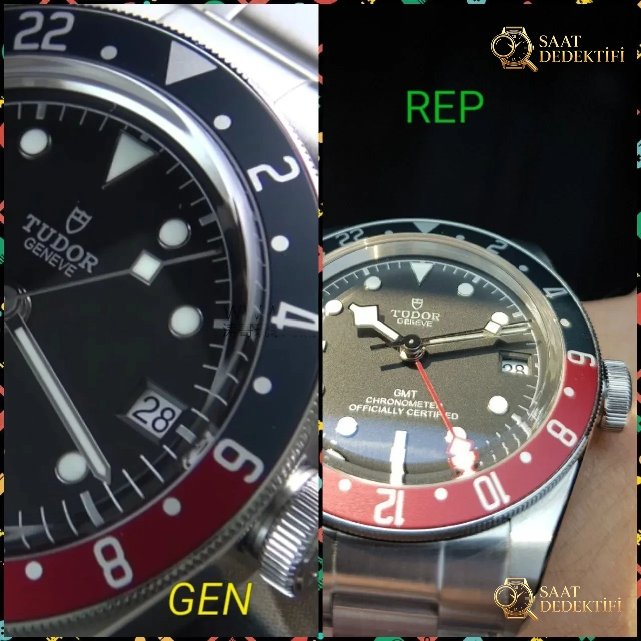 Saat dostumuzun paylaşımı: ZF Factory Tudor Black Bay kırmızı-mavi cola bezel M79830 Greenwich GMT Basel World 2018 replika saat - orijinal karşılaştırmalı incelemesi - Toka İçi Mikro Ayar Mekanizması