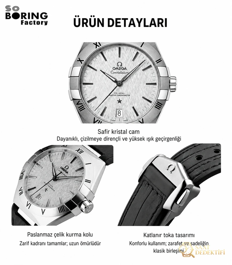 SBF Factory Omega 2022 en iyi versiyon Constellation serisi 41 MM saat - Makro Kadran ve İndeks İşçiliği