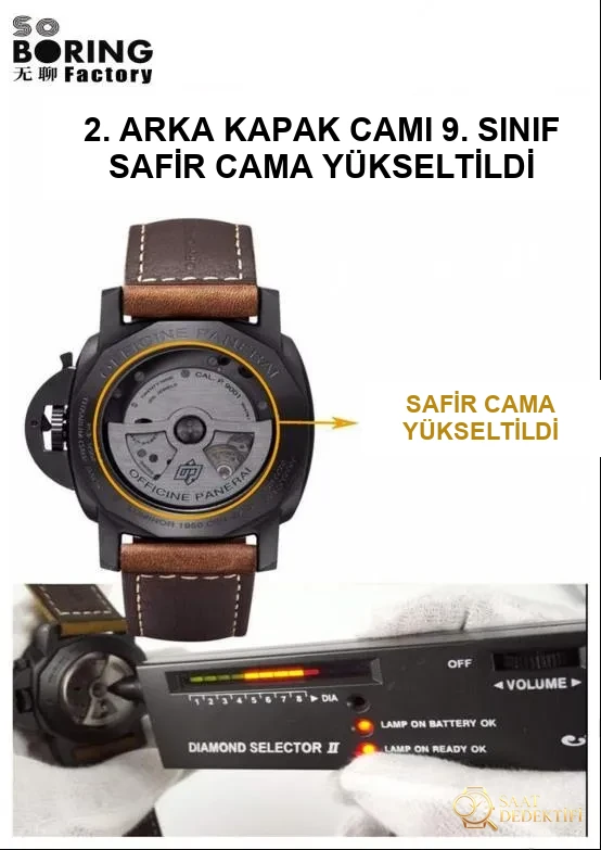 SBF Panerai 441 (eski VS Factory) entegre mekanizma yükseltmesi ve gerçek güç rezervi penceresi - Kasa Profili ve Kurma Kolu İncelemesi