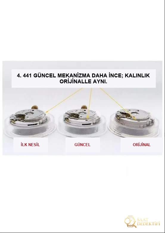 SBF Panerai 441 (eski VS Factory) entegre mekanizma yükseltmesi ve gerçek güç rezervi penceresi - Bilezik, Toka ve Klips Mekanizması