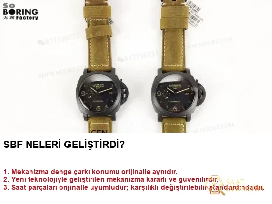 SBF Panerai 441 (eski VS Factory) entegre mekanizma yükseltmesi ve gerçek güç rezervi penceresi - Klips Kilidi ve Lazer Damgalar