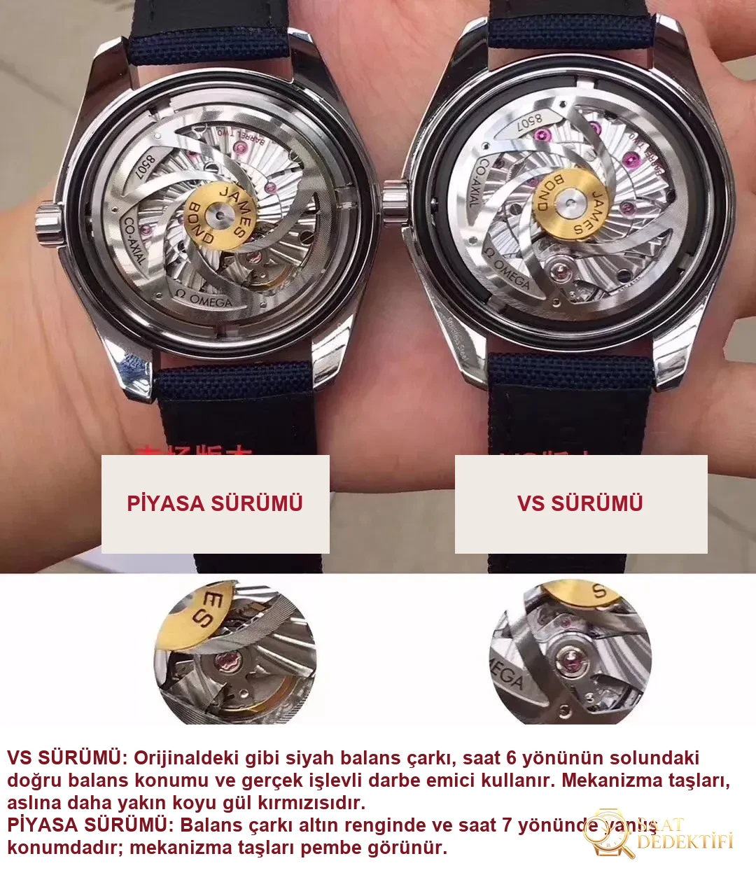 Seamaster 007 Özel Sürüm Replika Saat - VS Factory Omega Seamaster James Bond 007 Bullet - Arka Kapak ve Mekanizma Detayı
