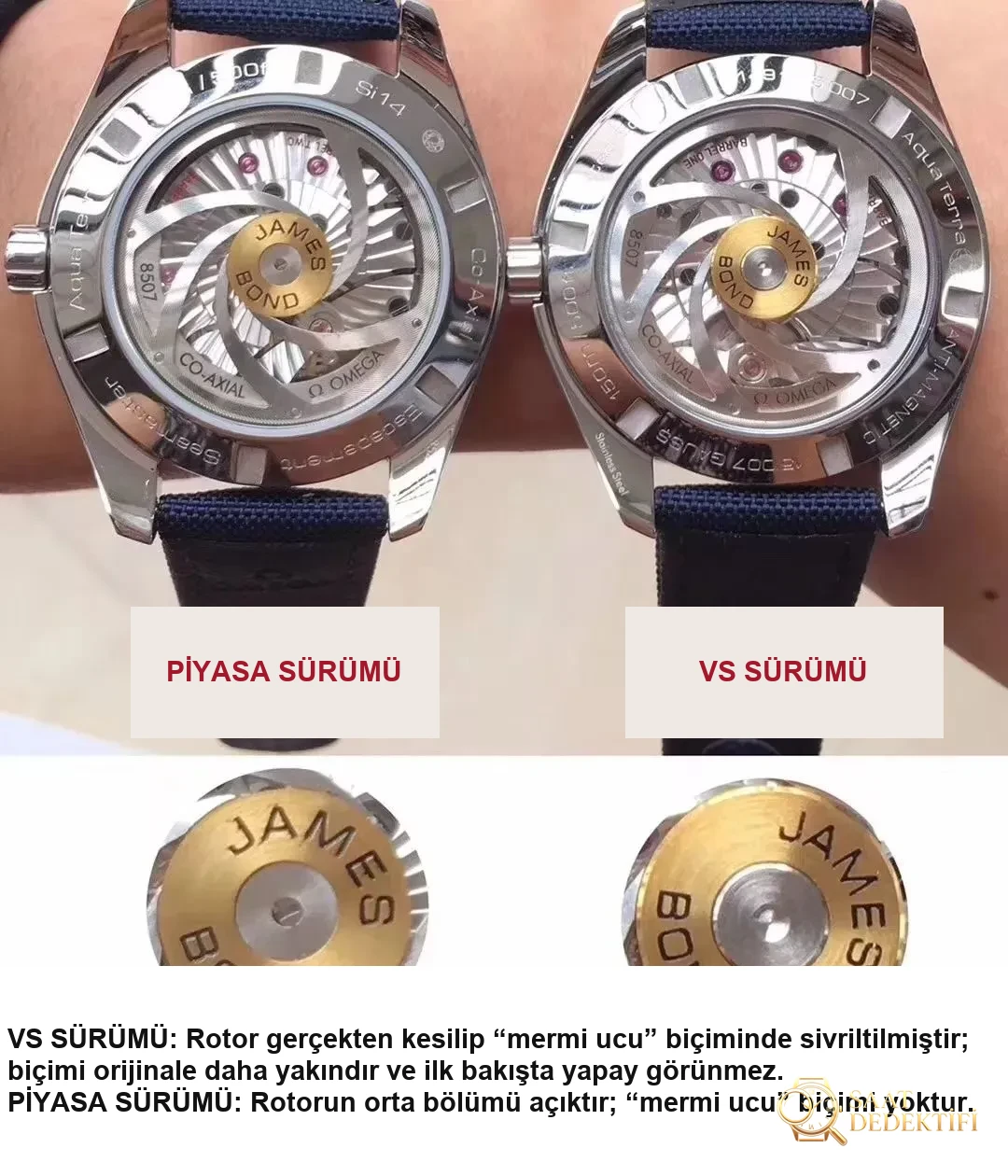 Seamaster 007 Özel Sürüm Replika Saat - VS Factory Omega Seamaster James Bond 007 Bullet - Bilezik, Toka ve Klips Mekanizması