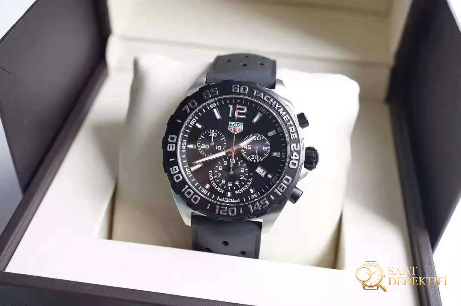 Relica Tag Heuer Quartz Kronograf Siyah Kauçuk