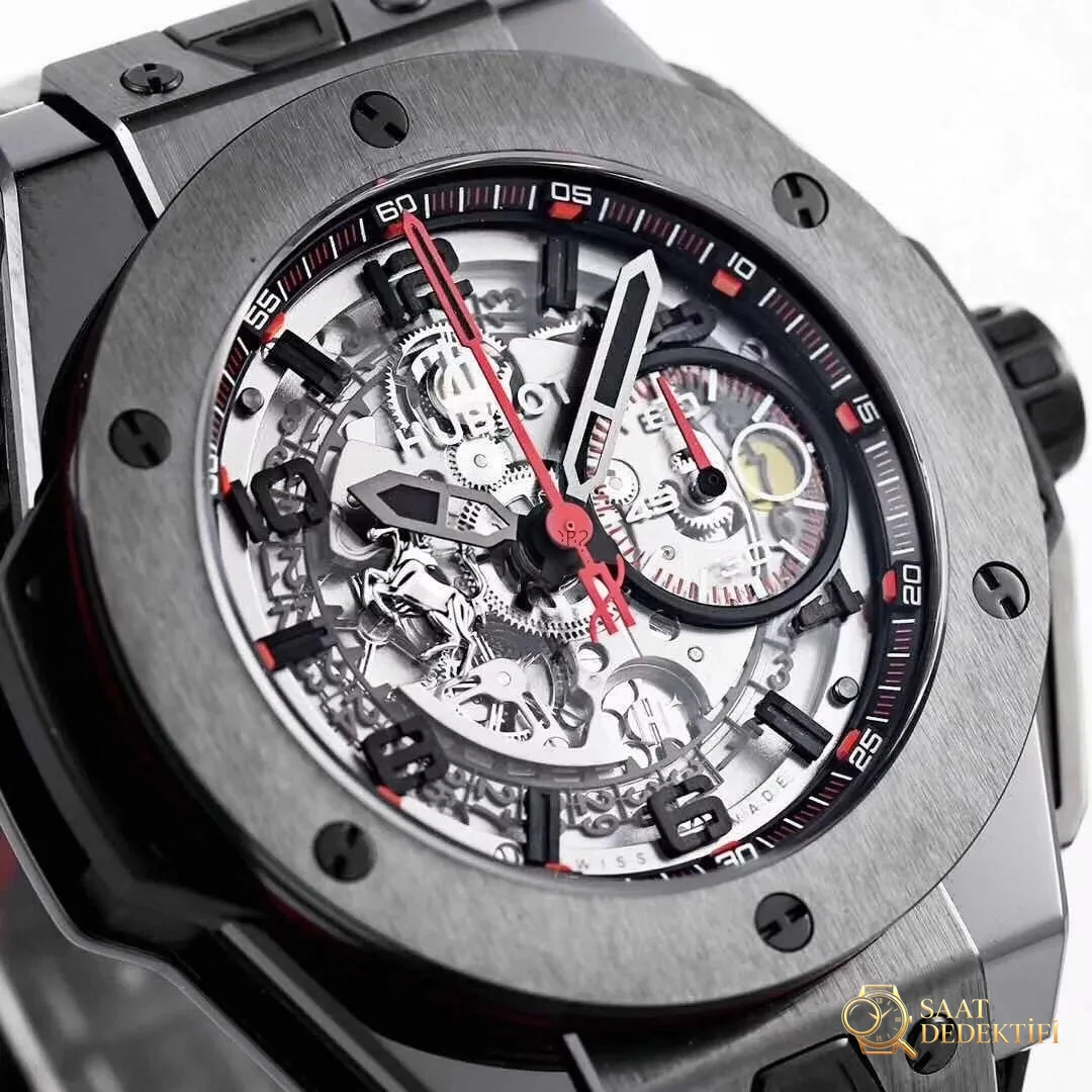 Sınırlı üretim: HBBV6 Factory Hublot Big Bang Ferrari Ceramic F11 serisi 401 replika saat nasıl? - Klips Kilidi ve Lazer Damgalar