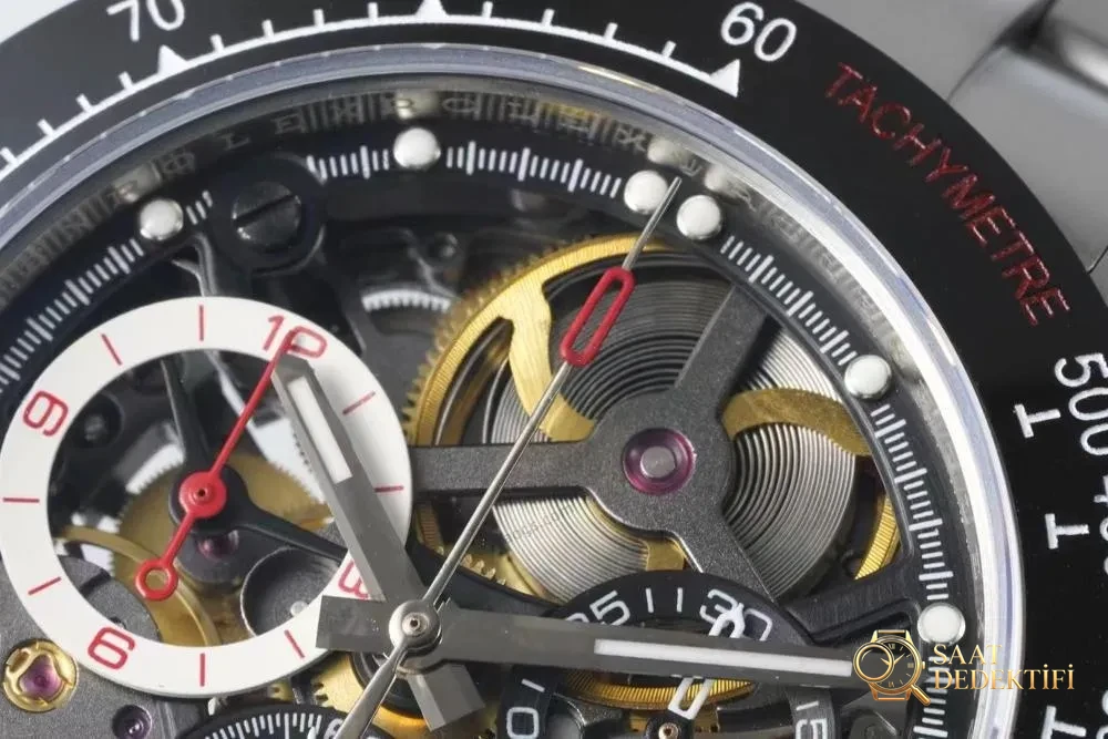 Sonic yeni ürün: Dünyanın ilk iskelet kadranlı Rolex Daytona kol saati - Arka Kapak ve Mekanizma Detayı