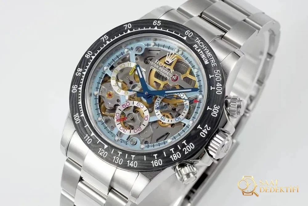Sonic yeni ürün: Dünyanın ilk iskeleton kadranlı Rolex Daytona saati - Kadran Detayı ve Bezel İşçiliği