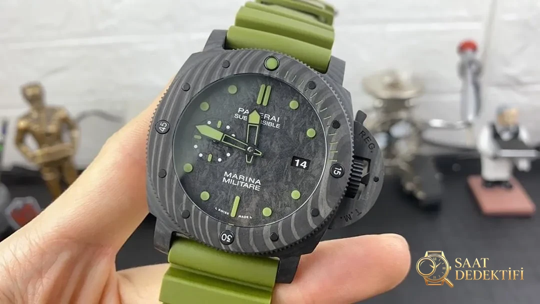 Şu yeşilden biraz bahsedelim: VS Panerai 961 replika saat incelemesi - Makro Kadran ve İndeks İşçiliği
