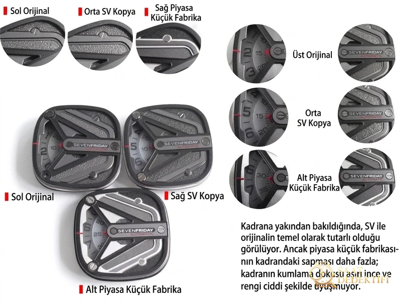 SV Factory Seven Friday SF Uzay Gemisi M3-01 replika saatin orijinaliyle ve diğer versiyonlarla karşılaştırması nasıl? - Bilezik, Toka ve Klips Mekanizması