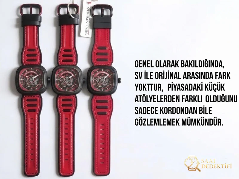SV Factory SEVENFRIDAY (Seven Friday) P3B/06 Kırmızı... - Ön Görünüm ve Kasa Tasarımı