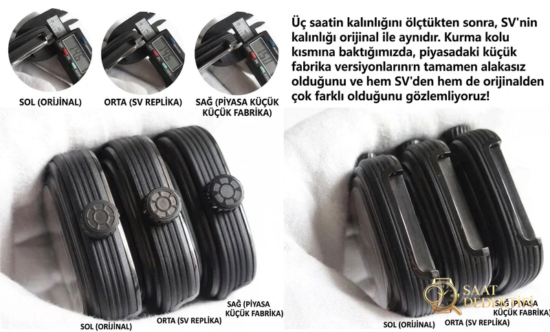 SV Factory SEVENFRIDAY (Seven Friday) P3B/06 Kırmızı Kadran Replika Versiyonun Orijinaliyle Karşılaştırmalı İncelemesi - Kasa Profili ve Kurma Kolu İncelemesi