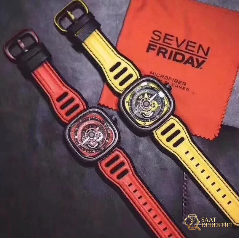 SV Factory Sevenfriday P3B/03 Sarı Kadran Replika Saat Gerçek-Replika Karşılaştırması İnceleme - Yan Profil ve Kordon Bağlantısı