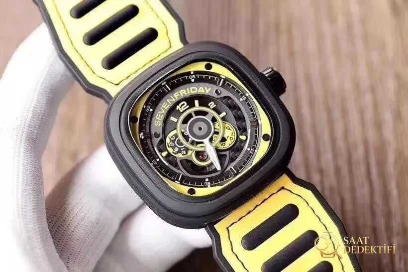 SV Factory Sevenfriday P3B/03 Sarı Kadran Replika Saat Gerçek-Replika Karşılaştırması İnceleme - Kadran İbreleri ve Saniye Akışı