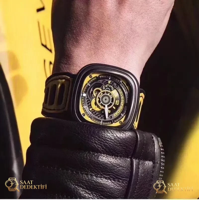 SV Factory Sevenfriday P3B/03 Sarı Kadran Replika Saat Gerçek-Replika Karşılaştırması İnceleme - Cam Yansıma Önleyici (AR) Kaplama