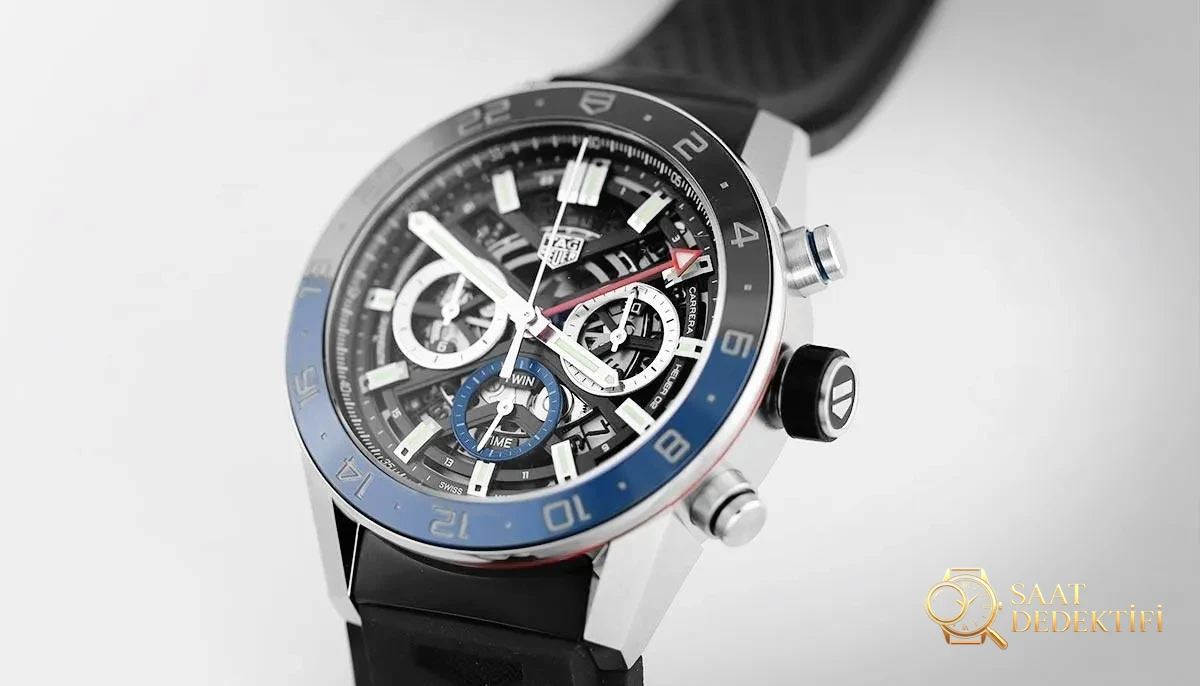 Tag Heuer Carrera Kalibre Heuer 02 GMT 45mm kauçuk kayış