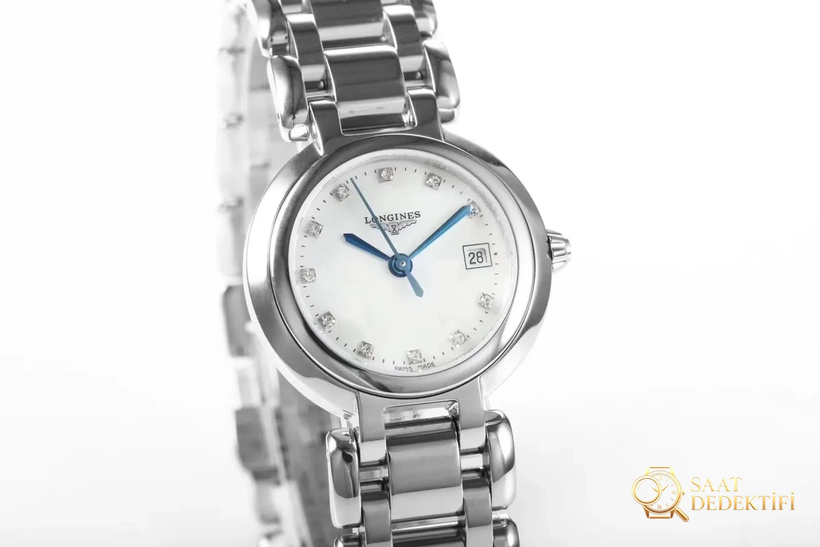 Tanrıça modeli GS Factory Longines PrimaLuna serisi L8.110.4.87.6 gerçek İsviçre mekanizmalı replika saat, orijinalle karşılaştırınca nasıl? Bir bakışta sahte olduğu belli olur mu? - Kasa Profili ve Kurma Kolu İncelemesi