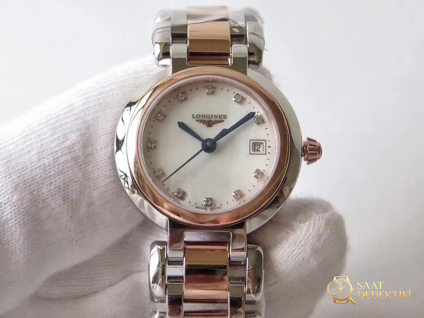 Tanrıça modeli GS Factory Longines PrimaLuna serisi L8.110.4.87.6 gerçek İsviçre mekanizmalı replika saat, orijinalle karşılaştırınca nasıl? Bir bakışta sahte olduğu belli olur mu? - Makro Kadran ve İndeks İşçiliği